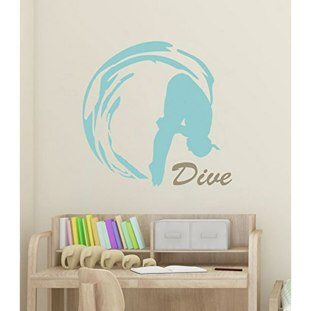 Personalized Swimmer Wall Decal Words Quote Swimming Removable Lettering Male